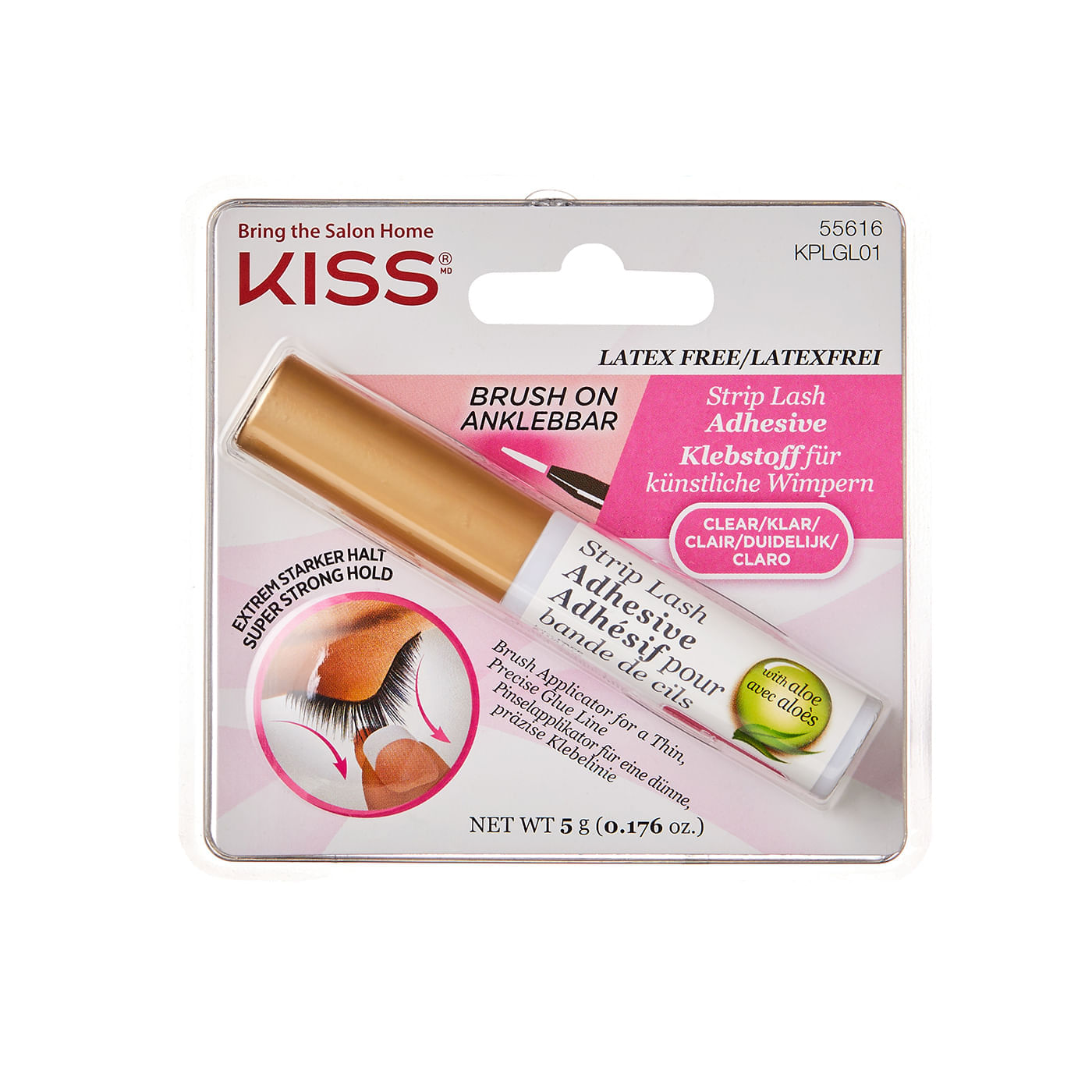 Adhesivo p/pestañas Kiss brush on Transparente