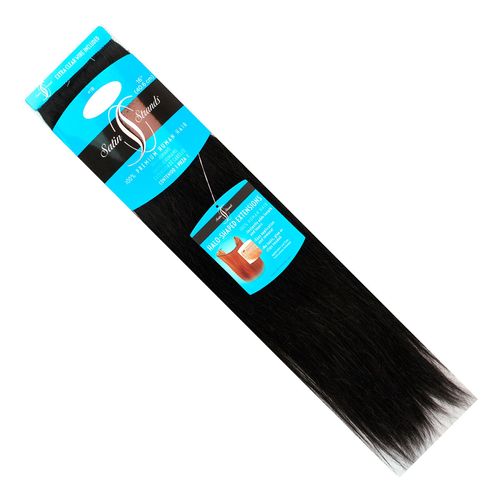 Extensiones de Cabello Humano Premium 16" color Negro 1b Satin Stands