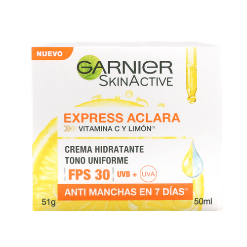Crema Aclarante Fps 30 y Vitamina C Express Aclara Garnier