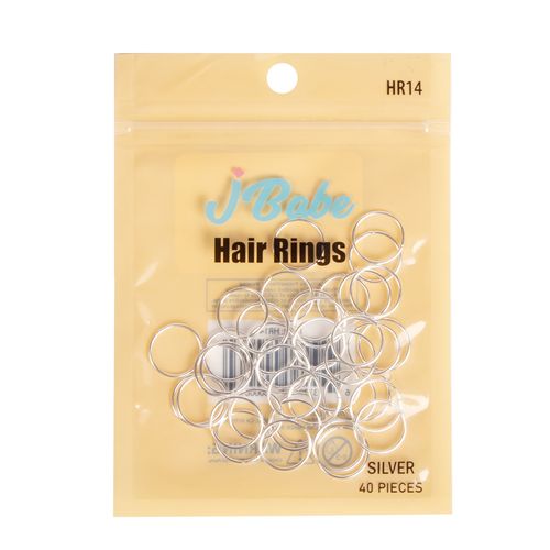 Argollas decoración de cabello 40pc silver