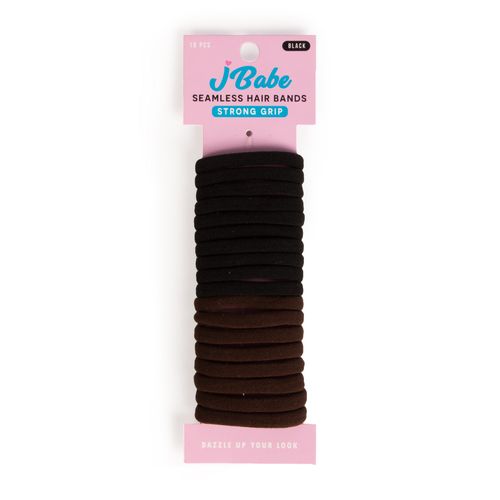 Ligas para el cabello cafe y negro 18pc