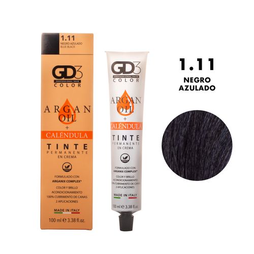 Tinte Permanente en Crema GD3 1.11 Negro Azulado