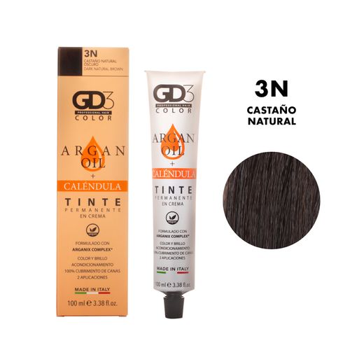 Tinte Permanente en Crema GD3 3N Castaño Natural Oscuro