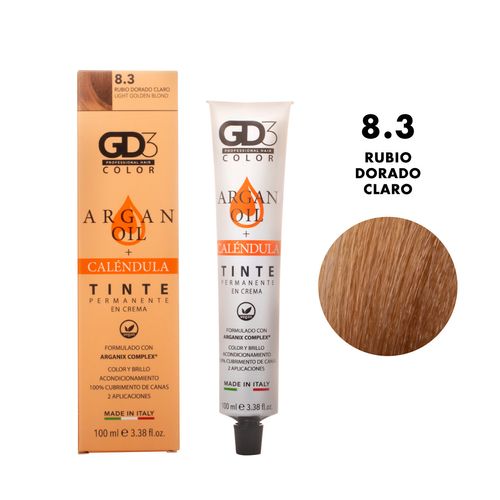 Tinte Permanente en Crema GD3 8.3 Rubio Dorado Claro