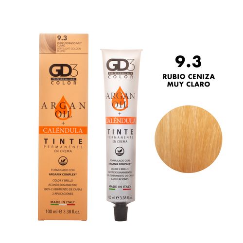 Tinte Permanente en Crema GD3 9.3 Rubio Dorado Muy Claro