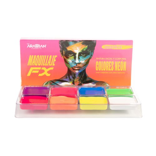 Paleta Pintura Facial tonos neon