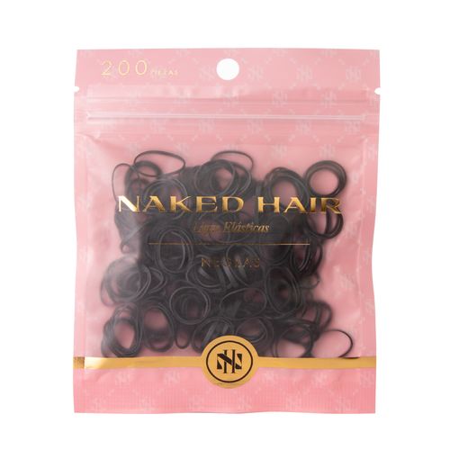 Ligas Elasticas Negras 200 pc Naked Hair