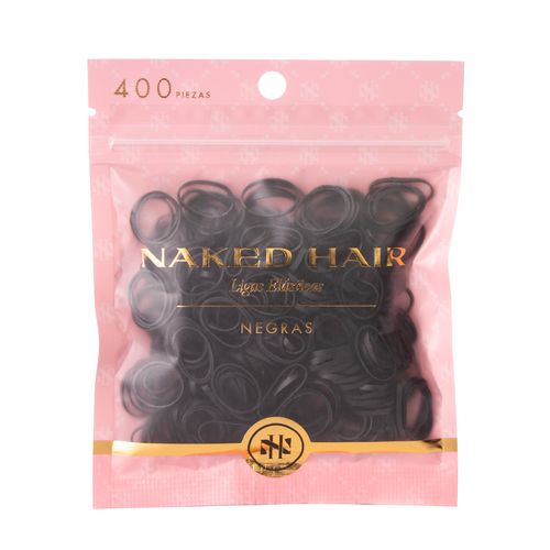 Ligas Elasticas Negras 400 pc Naked Hair