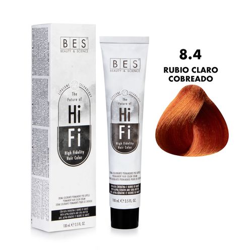 Tinte Permanente en Crema 8.4 Rubio Claro Cobreado