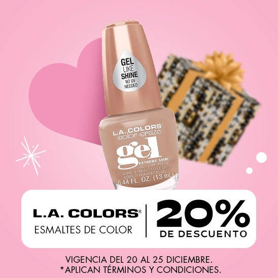 Colores asombrosos en tus uñas con LA Colors 20% de descuento