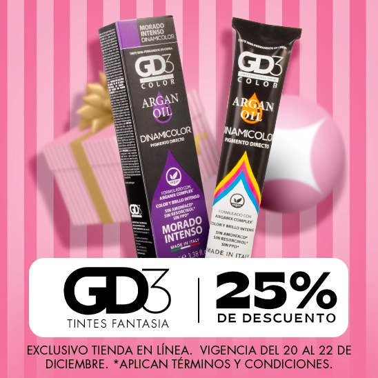 Logra un color fantasia nuevo con el poder del argan de GD3, con un 25% de descuento