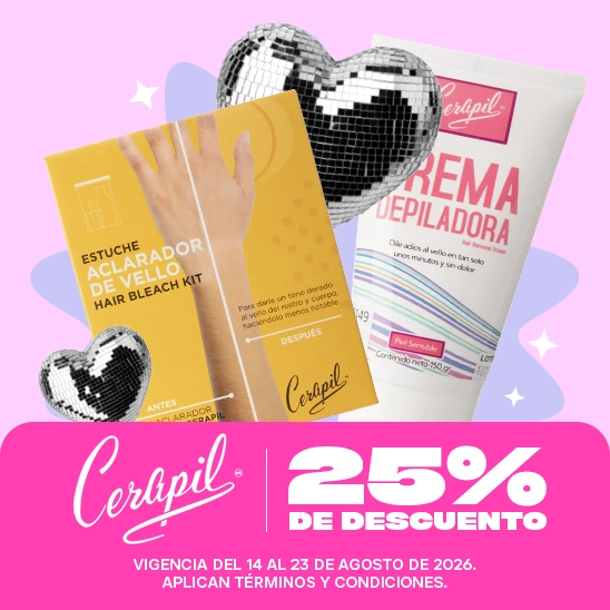 Cerapil 25% de descuento Piel libre de vellitos con Cerapil 25% de descuento