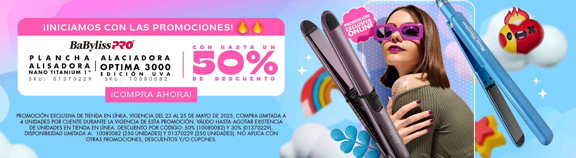 Encuentra tu nueva plancha favorita con Babyliss, con hasta un 50% de descuento