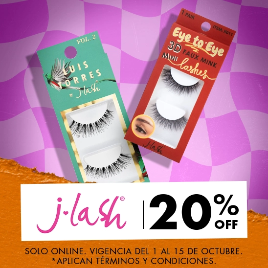 Las pestañas perfectas para complementar tu look con JLash con un 20% de descuento