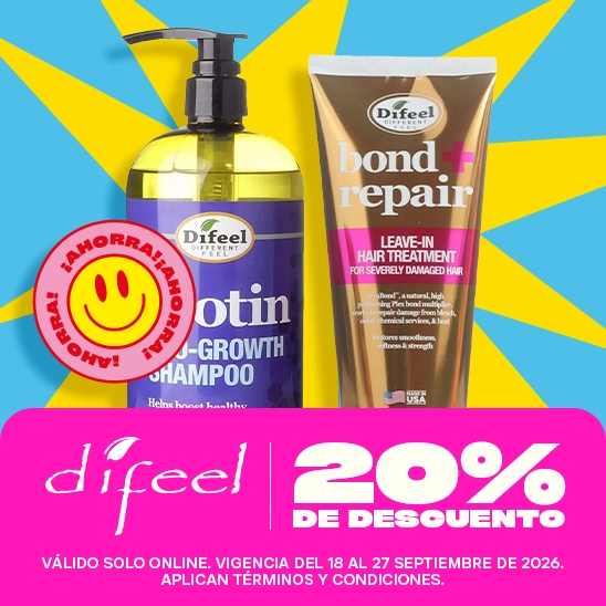 Consiente tu cabello con Difeel con un 20% de descuento