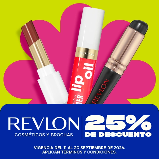 Tu makeup más brillante con Revlon a un 25% de descuento
