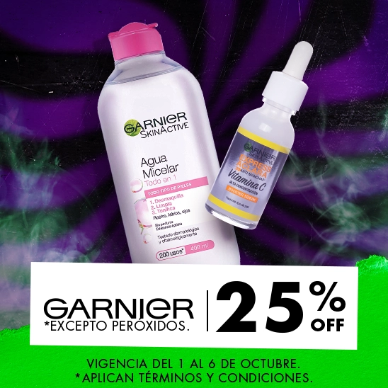 Consiente tu piel con Garnier con un 25% de descuento