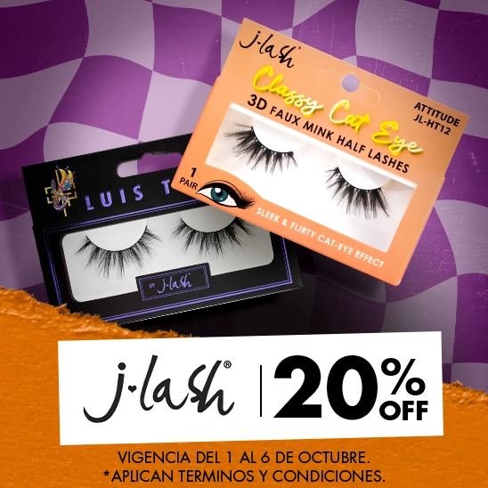 Las pestañas perfectas para complementar tu look con JLash con un 20% de descuento