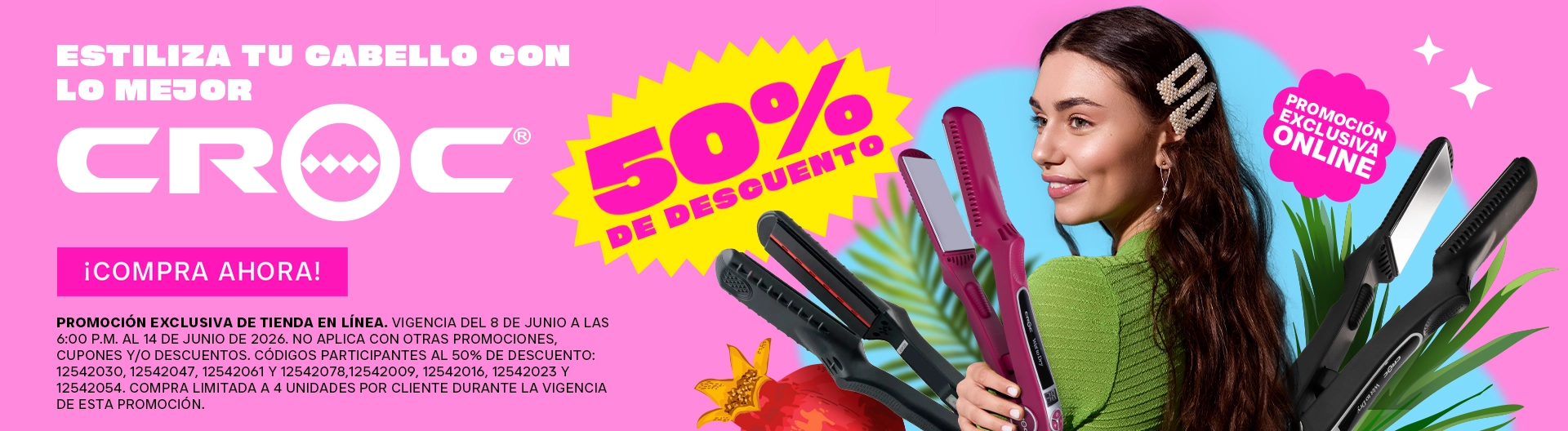 Logra un look perfecto con las alaciadoras de Croc, con hasta un 50% de descuento