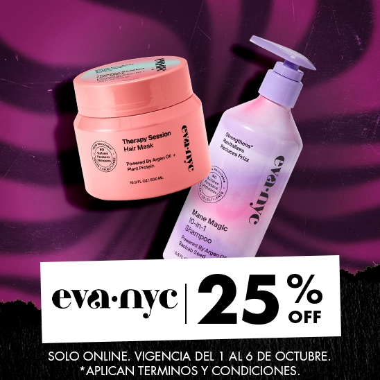 Desde NY para ti y tu cabello, EVA NYC con un 25% de descuento