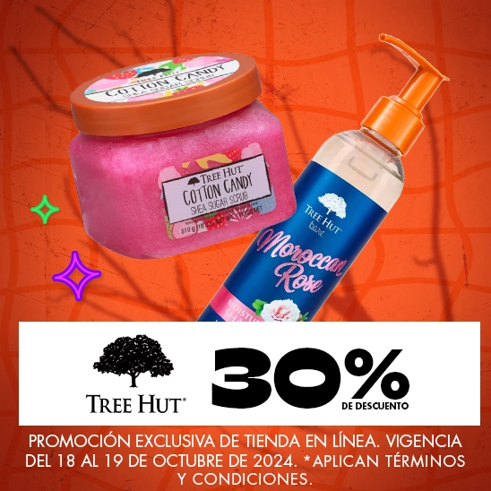 Consiente tu piel con Tree Hut, con un 30% de descuento