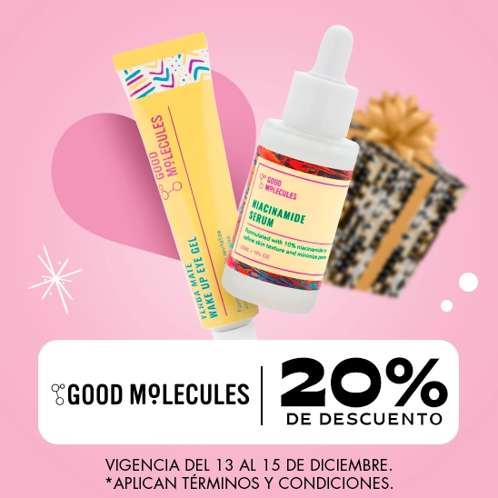 Logra tu rutina de skincare perfecta con Good Molecules con un 20% de descuento