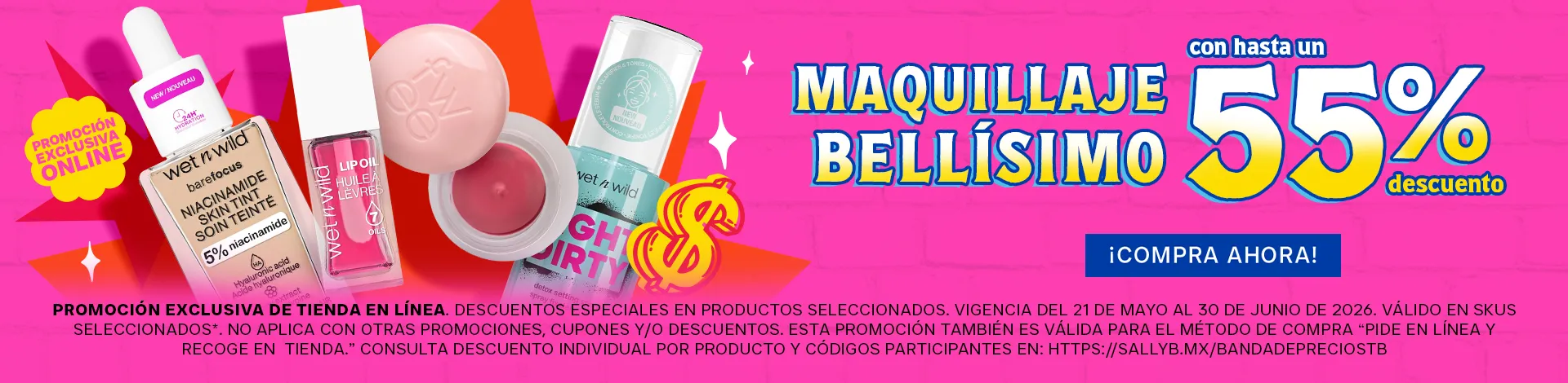 Tia billetes te trae hasta 55% DESC maquillaje