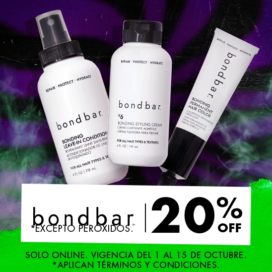 Revive tu cabello seco con Bondbar, exclusivo de sally, con un 20% de descuento