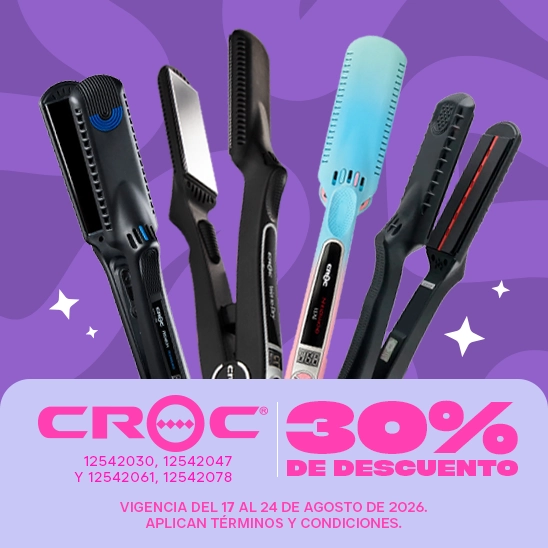 Croc 30% de descuento Logra un look perfecto con las alaciadoras de Croc, con un 30% de descuento