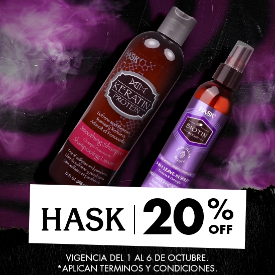 Cuidado natural para tu cabello con Hask con un 20% de descuento