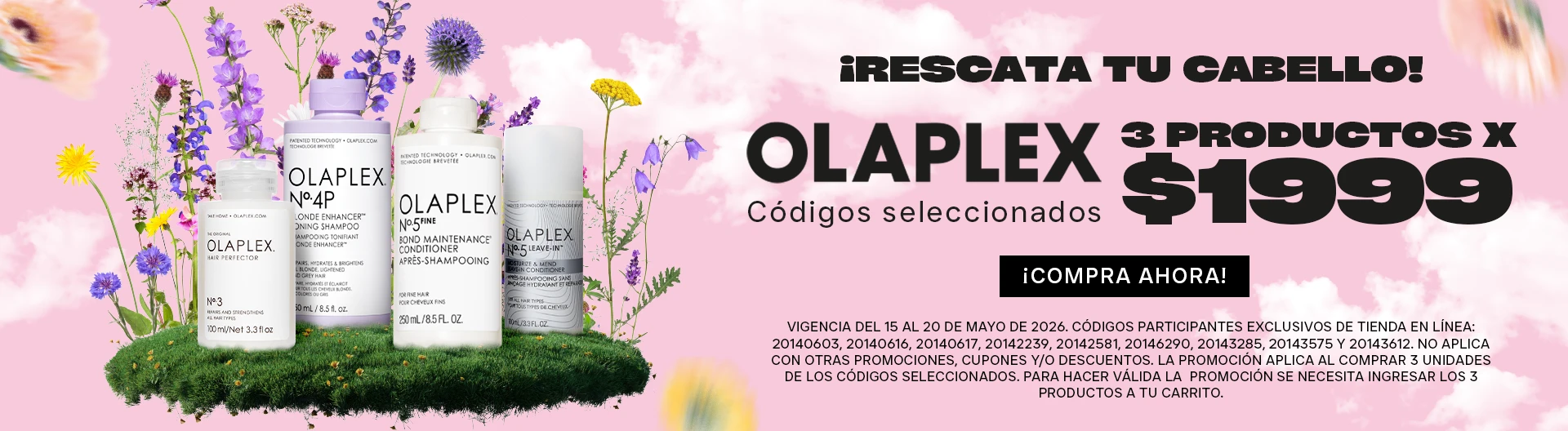 El héroe de tu cabello a un precio especial. 3 productos seleccionados Olaplex por $1,999