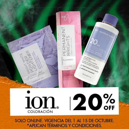 Luce un nuevo color con nuestra marca exclusiva Ion, con un 20% de descuento