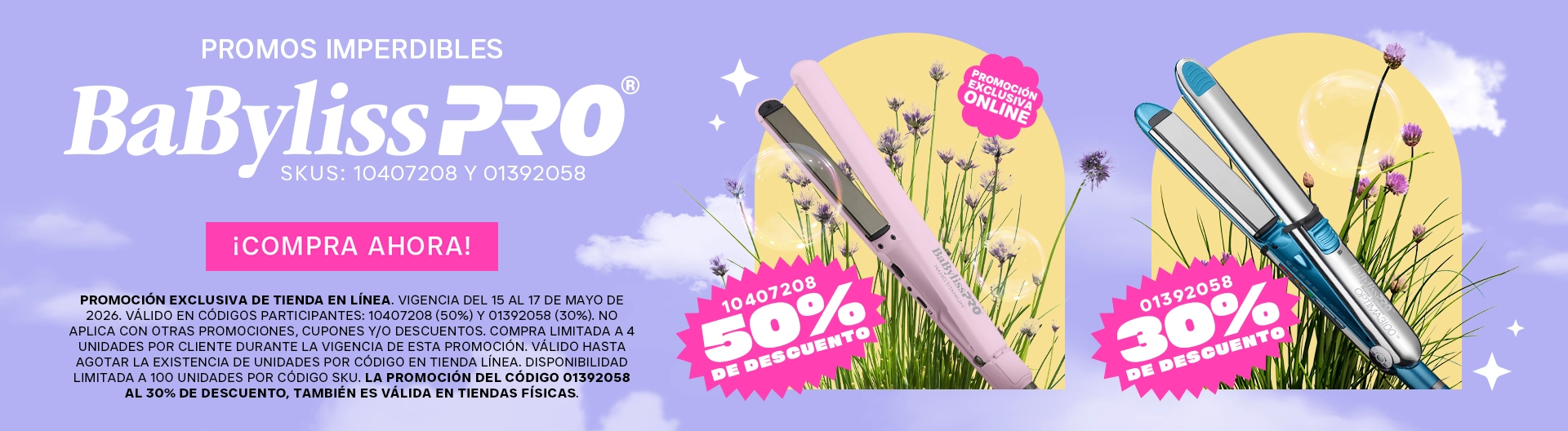 Encuentra tu alaciadora Babyliss perfecta con hasta un 50% de descuento