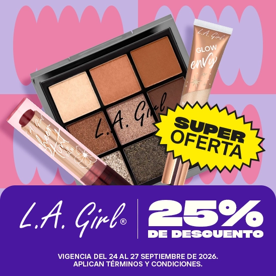 Logra un maquillaje profesional con LA Girl con un 25% de descuento 