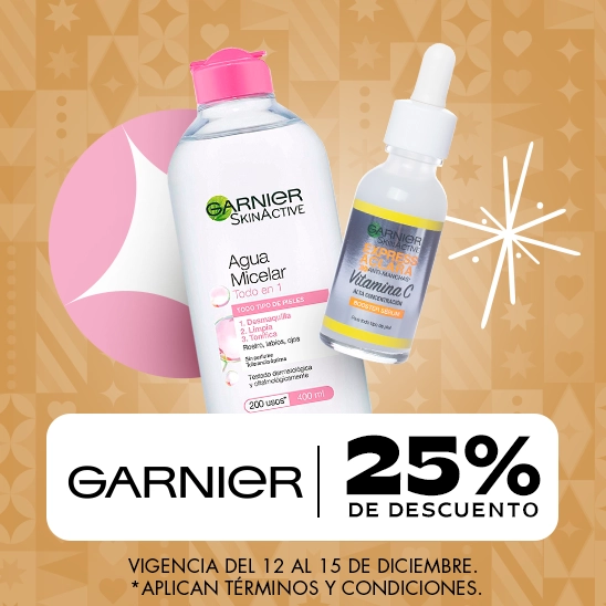 Consiente tu piel con Garnier con un 25% de descuento